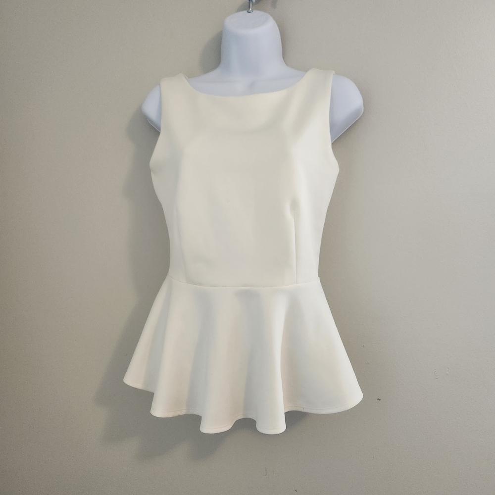 Bisou Bisou Cream Peplum Blouse